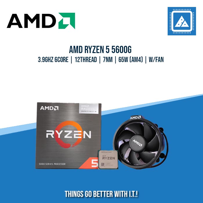 AMD RYZEN 5 5600G 3.9GHZ 6CORE | 12THREAD | 7NM | 65W (AM4) | W/FAN | TRAY TYPE AMD RYZEN 5 5600G 3.9GHZ 6CORE | 12THREAD | 7NM | 65W (AM4) | W/FAN | TRAY TYPE